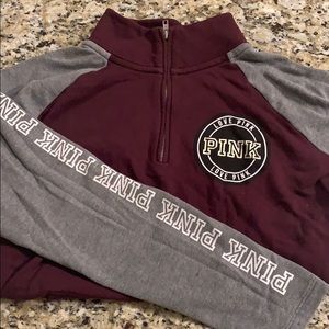 Pink quarter zip sweatshirt